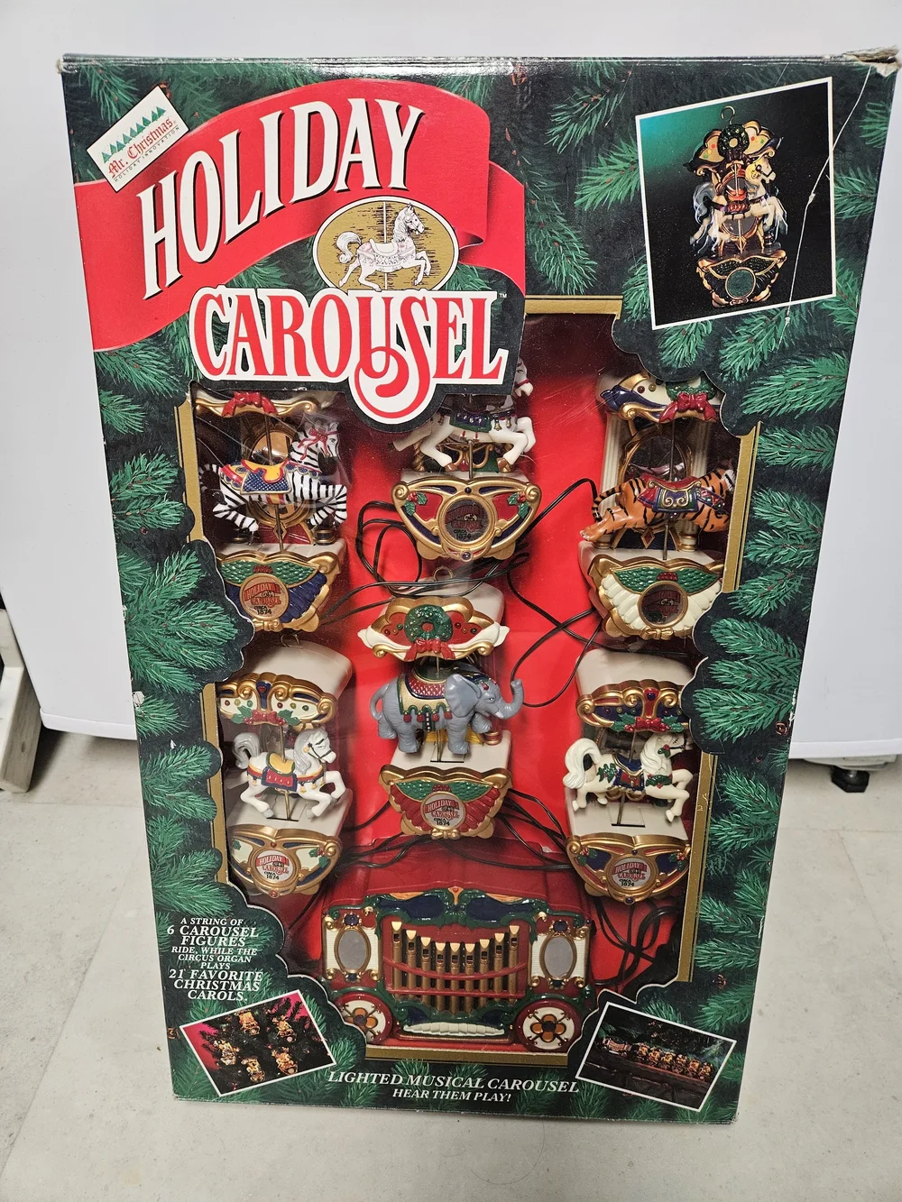 Holiday Carousel Lighted Musical Decoration - Red/Green